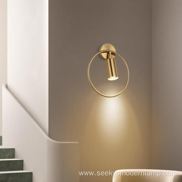 Gold Ring Decoration Spotlight Wall Lamp